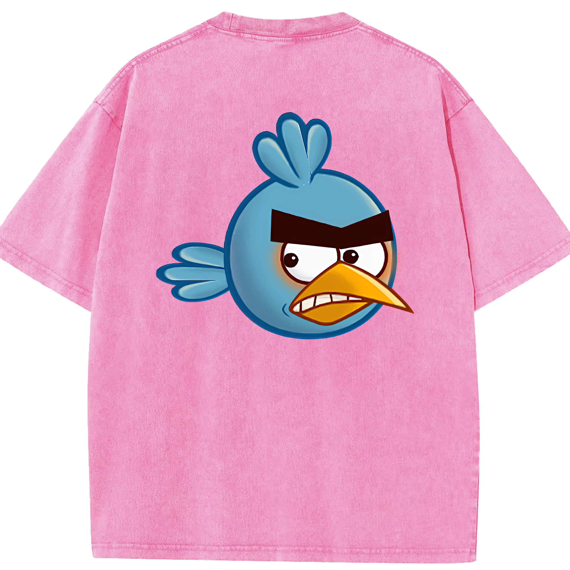 （画像用） Angry Birds アングリーバード 綿100% ヴィンテージ風 半袖Tシャツ（背面プリント）